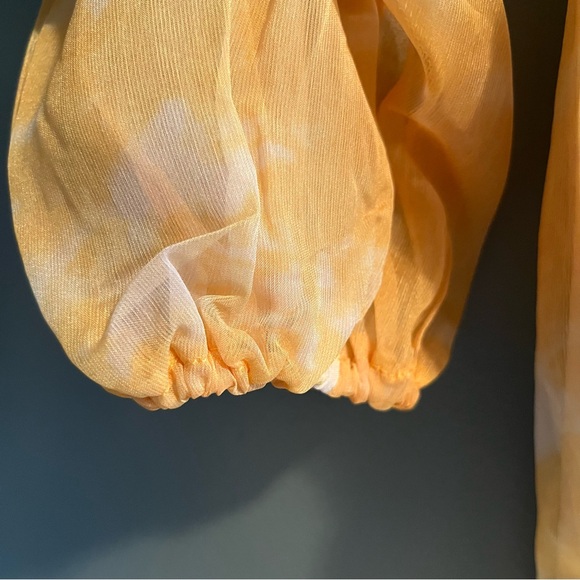 Pretty Little Thing Chartreuse Tie Dye Chiffon Bodycon Dress - Picture 6 of 13